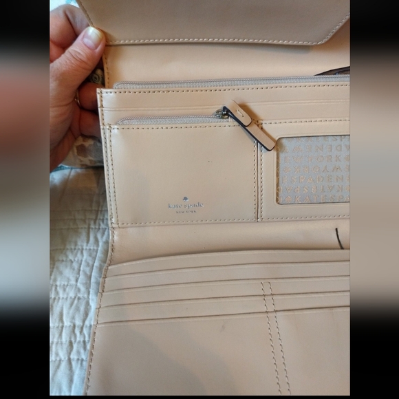 Original Kate Spade Large Blue Ostrich Leather Travel Wallet - Picture 10 of 12